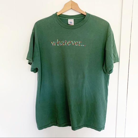 Vintage Tops - Vintage Whatever embroidered green t shirt